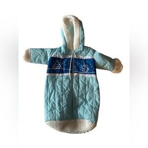 Claire Bell Light Blue Quilted Baby Winter Sleep Sack with Hood